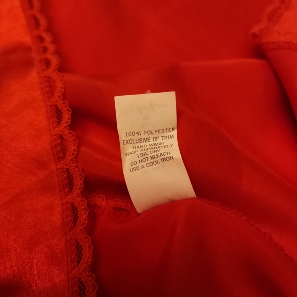 Perfectform Vintage Camisole Red Lace Sequin Size 2X Burlesque Femme Fatale 80s❥ - Picture 8 of 9